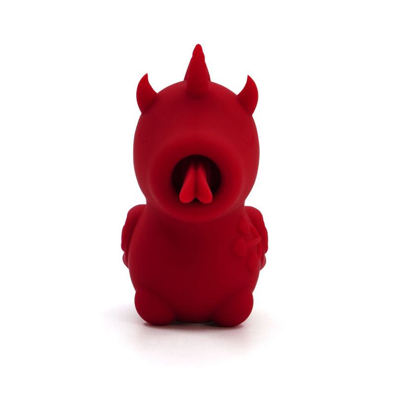 Вибратор-единорог с гладким удлиненным язычком для клитора Unihorn Blaze Diablo, бордового цвета
