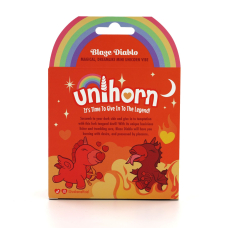 Вибратор-единорог с гладким удлиненным язычком для клитора Unihorn Blaze Diablo, бордового цвета