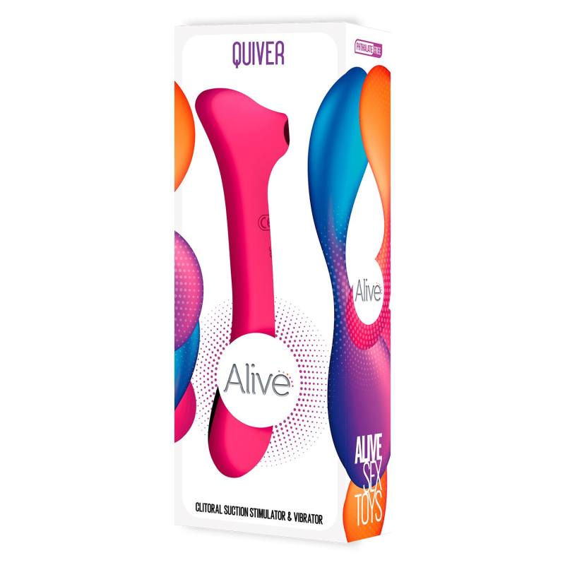 Вібратор і вакуумний стимулятор 2в1 – Alive Quiver Magenta Pink – 10 режимів стимуляцій + 10 вібрацій