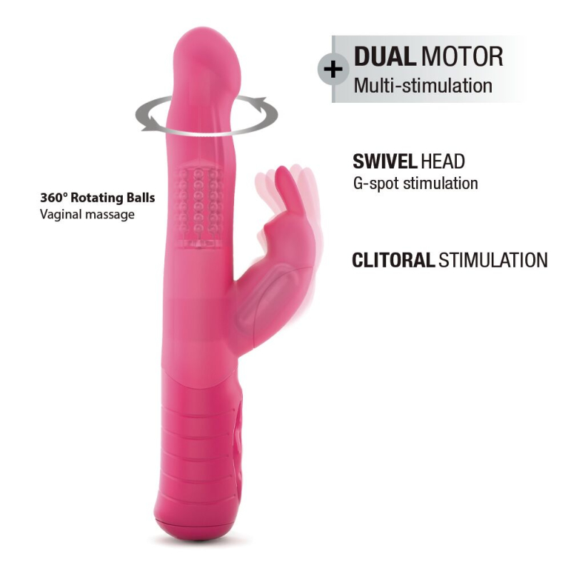 Вібратор-кролик – Dorcel Baby Rabbit Magenta 2.0 – з перлинним масажем і головкою, що обертається