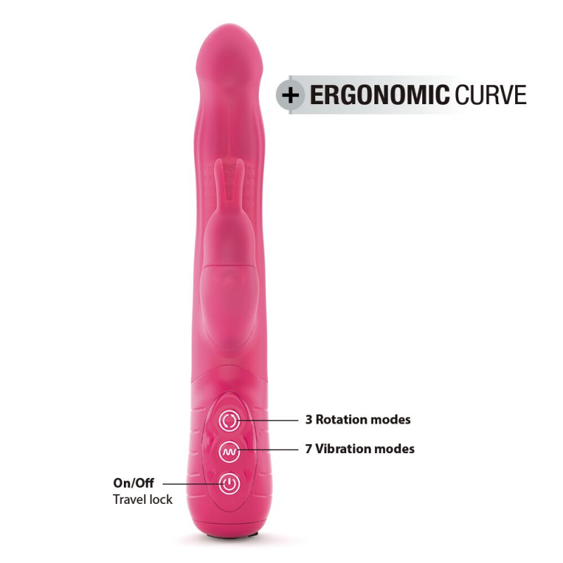 Вібратор-кролик – Dorcel Baby Rabbit Magenta 2.0 – з перлинним масажем і головкою, що обертається