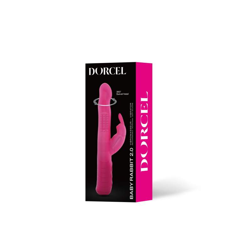 Вібратор-кролик – Dorcel Baby Rabbit Magenta 2.0 – з перлинним масажем і головкою, що обертається