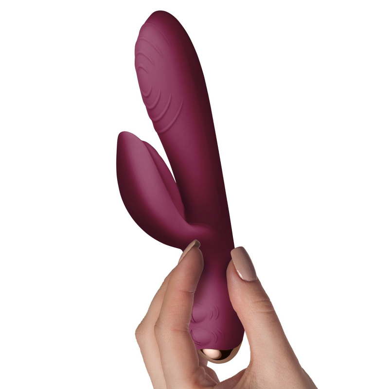 Вибратор-кролик – Rocks-Off Every Girl Burgundy – 2 мотора, LED-подсветка, 10 режимов