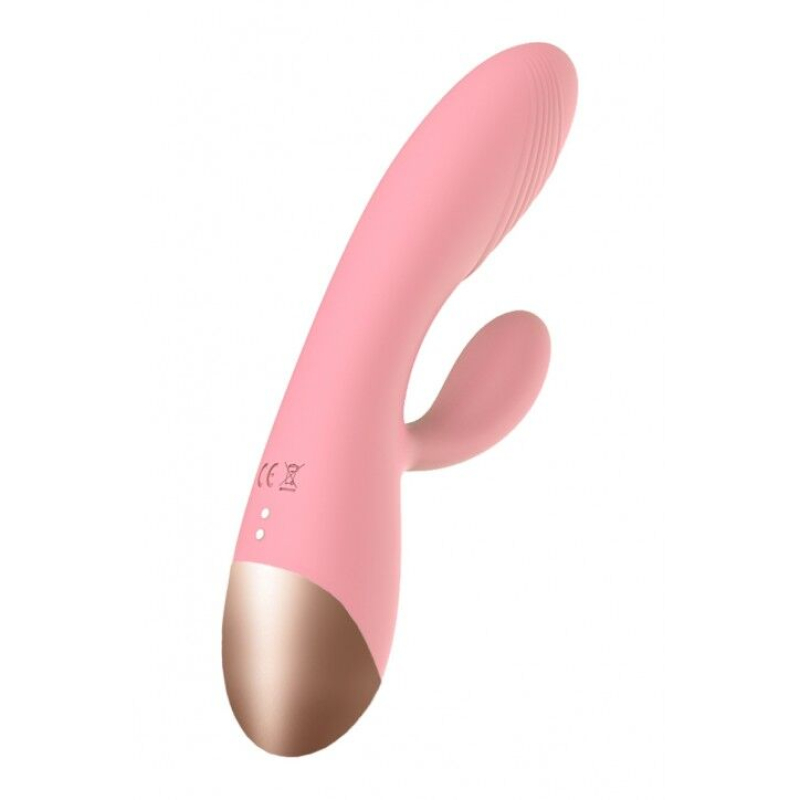 Вібратор-кролик – Wooomy Elali Pink – 2 потужні мотори, вигнутий текстурований стовбур