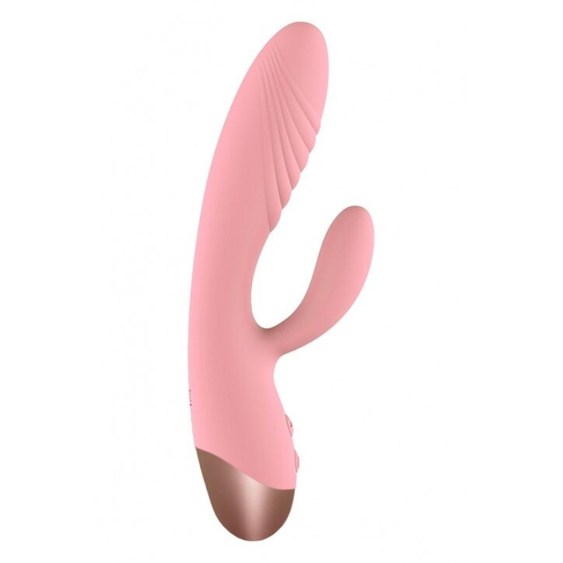 Вібратор-кролик – Wooomy Elali Pink – 2 потужні мотори, вигнутий текстурований стовбур