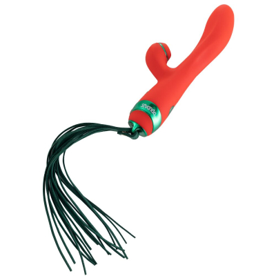 Вібратор-кролик з флогером – LOCKINK SEVANDA Whip Red & Green – 10 режимів