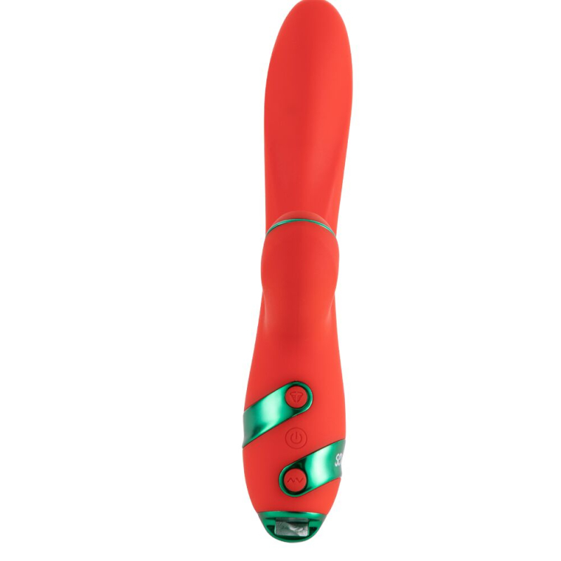 Вібратор-кролик з флогером – LOCKINK SEVANDA Whip Red & Green – 10 режимів