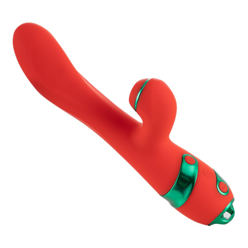 Вібратор-кролик з флогером – LOCKINK SEVANDA Whip Red & Green – 10 режимів