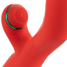 Вібратор-кролик з флогером – LOCKINK SEVANDA Whip Red & Green – 10 режимів
