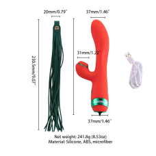 Вібратор-кролик з флогером – LOCKINK SEVANDA Whip Red & Green – 10 режимів
