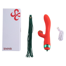 Вібратор-кролик з флогером – LOCKINK SEVANDA Whip Red & Green – 10 режимів