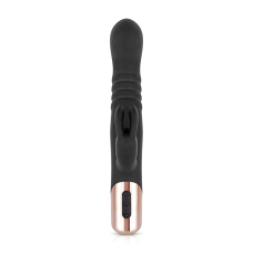 Вібратор-кролик з функцією поступальних рухів Rosy Gold Rabbit Vibrator with Thrusting Function, чорний