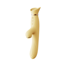 Вібратор-кролик з підігрівом і вакуумом – Zalo ROSE Vibrator Lemon Yellow – 6 вібро-режимів, 3 вакууму
