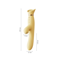 Вібратор-кролик з підігрівом і вакуумом – Zalo ROSE Vibrator Lemon Yellow – 6 вібро-режимів, 3 вакууму