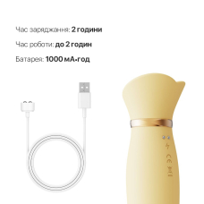 Вібратор-кролик з підігрівом і вакуумом – Zalo ROSE Vibrator Lemon Yellow – 6 вібро-режимів, 3 вакууму