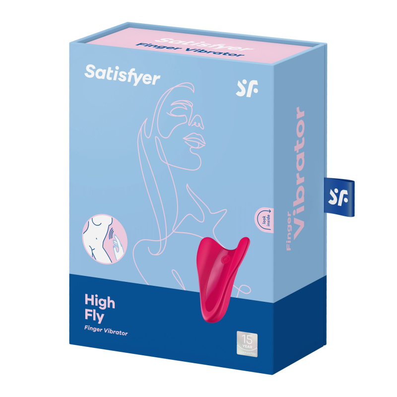 Вібратор на палець Метелик – Satisfyer High Fly Red – 3 режими вібрації та 9 ритмічних малюнків