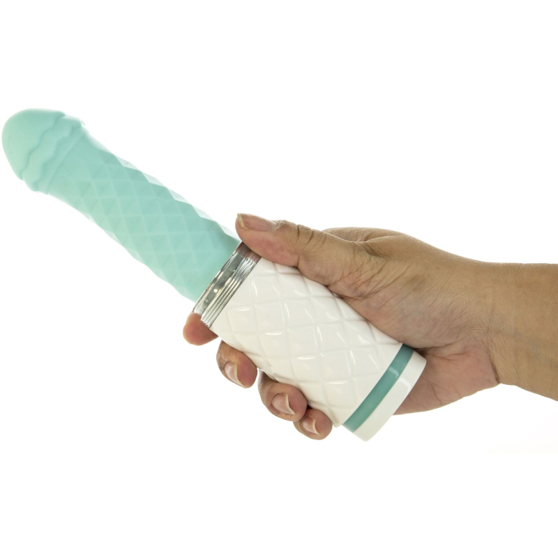 Вібратор-пульсатор з присоскою – Pillow Talk Feisty Thrusting Teal – 5 режимів, мульті пульсація, пружна голівка