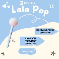 Вібратор у формі льодяника – KISTOY Lala Pop – 2 мотори, маска на очі в комплекті
