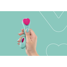 Вібратор у трусики – FairyGasm HeartGem Green – магнітне кріплення, пульт, подвійна стимуляція, 9 режимів