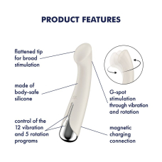 Вибратор с ротацией для точки G – Satisfyer Spinning G-Spot 1 Beige – 12 виброрежимов, 5 настроек ротации