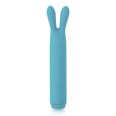 Вибратор с ушками Je Joue Rabbit Bullet Vibrator Teal – мощная вибрация, 5 скоростей и 7 режимов вибрации