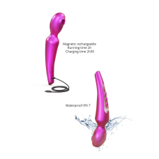 Вибромассажер Love To Love Pleaser Iridescent Berry розовый, изогнутая ручка, гибкий корпус, LED-индикация режимов