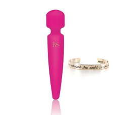 Вибромассажер – RIANNE S Bella Mini Wand Rose – 3 уровня вибрации + 7 ритмов