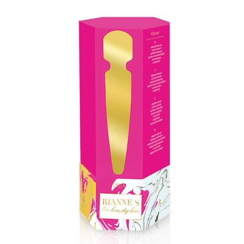 Вибромассажер – RIANNE S Bella Mini Wand Rose – 3 уровня вибрации + 7 ритмов