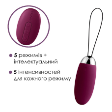 Віброяйце з пультом керування Svakom Elva Violet – 5 режимів роботи,а 5 рівнів інтенсивності, на батарейках