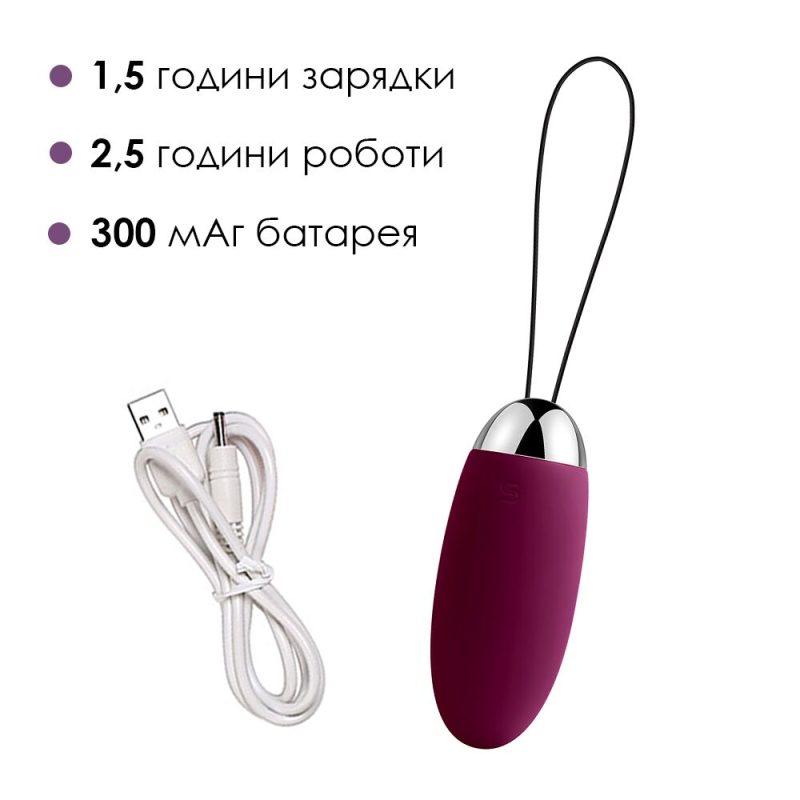 Віброяйце з пультом керування Svakom Elva Violet – 5 режимів роботи,а 5 рівнів інтенсивності, на батарейках