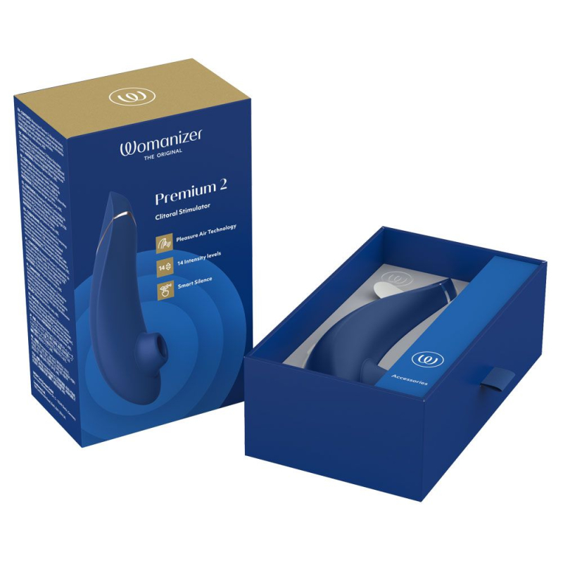 Womanizer Premium 2 Blueberry – Вакуумный клиторальный стимулятор с функциями Autopilot, Smart Silence