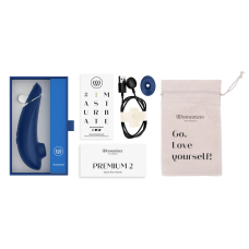 Womanizer Premium 2 Blueberry – Вакуумный клиторальный стимулятор с функциями Autopilot, Smart Silence