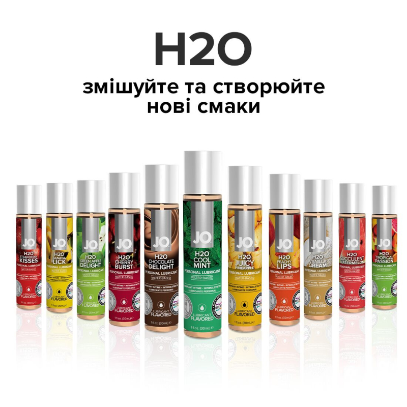 Змазка на водній основі JO H2O – Cool Mint (120 мл) без цукру, рослинний гліцерин