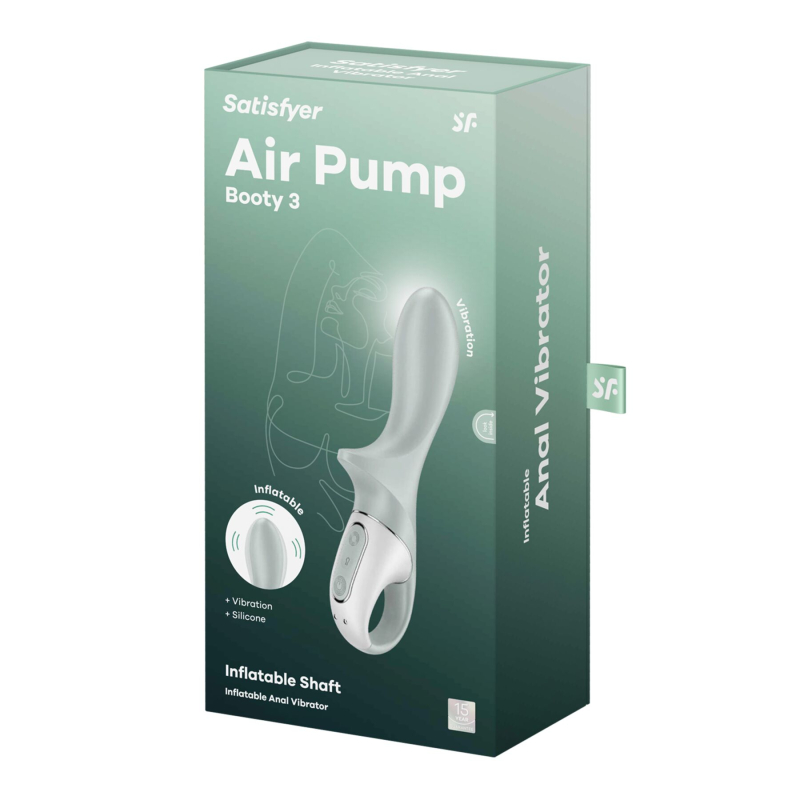 Анальный надувной вибратор – Satisfyer Air Pump Booty 3 с гибким стволом