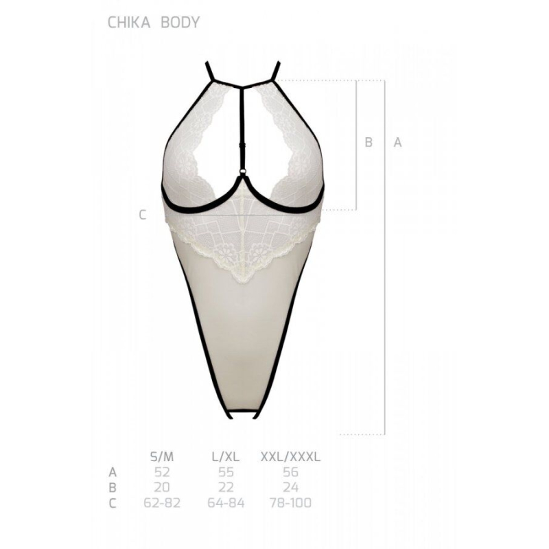 Боді з доступом Passion CHIKA BODY S/M, кремовий