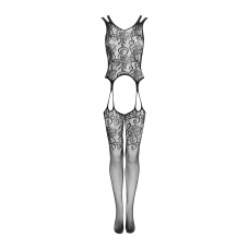 Бодістокінг Obsessive Bodystocking F237 XL/XXL, рослинне плетіння, імітація панчіх