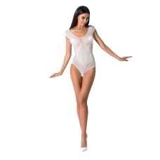 Бодістокінг Passion BS064 One Size, білий, боді, закрите плече, відкритий доступ