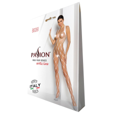 Бодістокінг у дуже велику сітку Passion BS091 Білий, з доступом