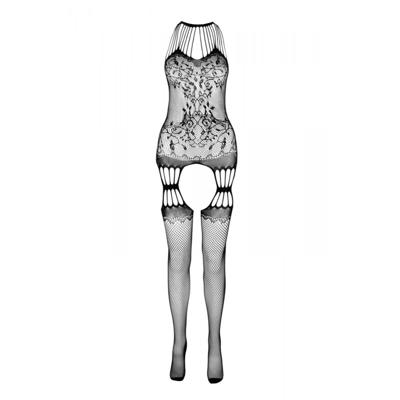 Бодістокінг з безліччю бретелей Passion BS095 One Size, Білий, імітація пояса та панчіх, з доступом