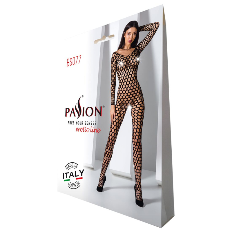 Бодістокінг з крупною сіткою Passion BS077 чорний колір