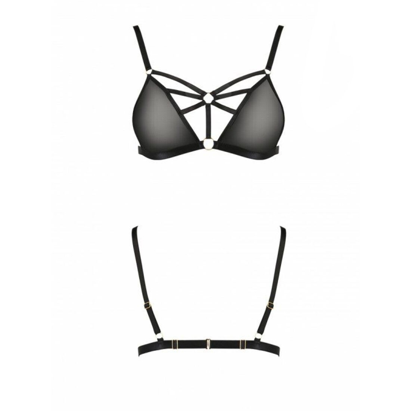 Бюстгальтер–стрепи Passion Exclusive MEGGY BRA S/M, чорний колір