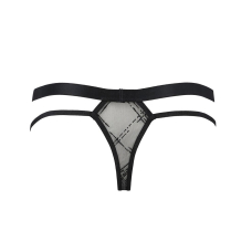 Мужские прозрачные стринги Passion 029 THONG COLLIN 2XL/3XL Чёрный цвет, сетка