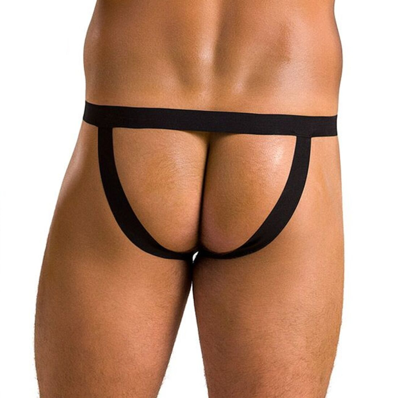 Мужские слипы на шнуровке Passion 044 SLIP BEN L/XL Черный цвет, экокожа, люверсы