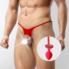 Чоловічі труси XS–2XL із силіконовою анальною пробкою Art of Sex – Joni plug panties size S Червоний