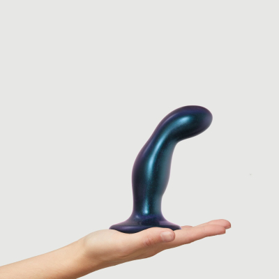 Дилдо Strap-On-Me DILDO PLUG SNAKY METALLIC BLUE, размер M, диаметр 4 см, вводная длина 15.3 см