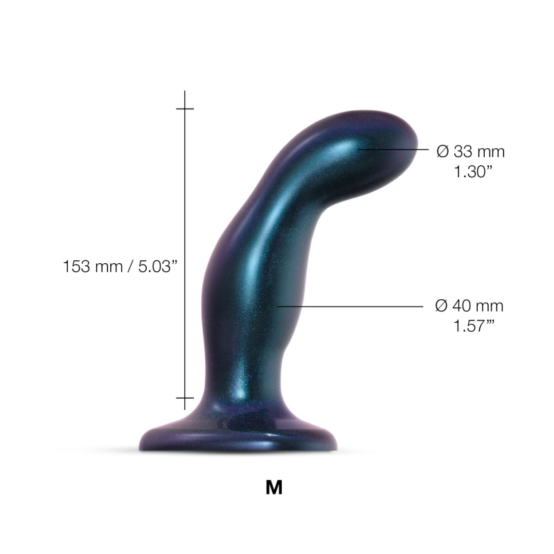 Дилдо Strap-On-Me DILDO PLUG SNAKY METALLIC BLUE, размер M, диаметр 4 см, вводная длина 15.3 см
