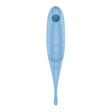 Двосторонній кліторальний вібратор з вакуумною стимуляцією – Satisfyer Twirling Pro Blue – 2в1, водозахист