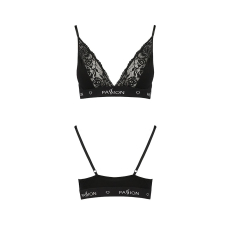 Еластичний топ з мереживом Passion PS001 TOP S, чорний колір