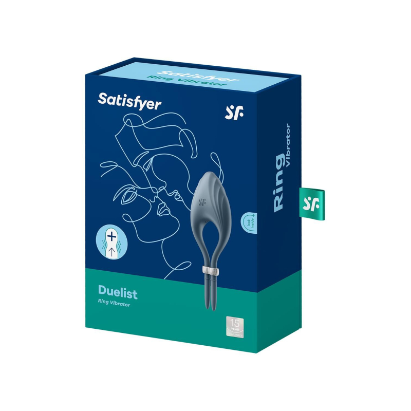 Эрекционное виброкольцо-ласо Satisfyer Duelist Dark Blue, 10 режимов, мощный мотор