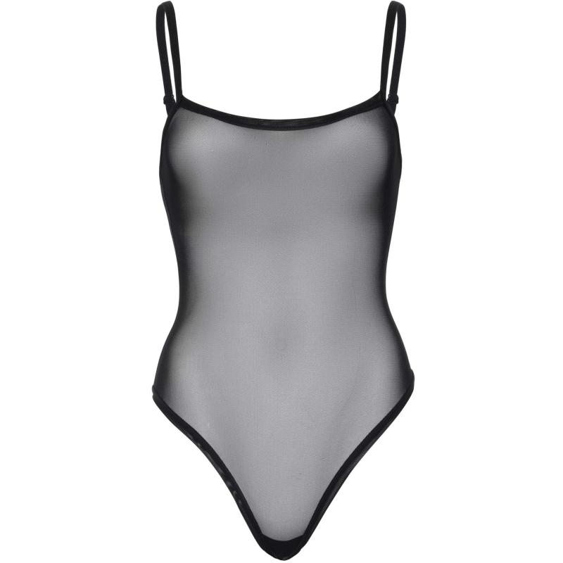 Еротичне боді Leg Avenue Cami bodysuit with thong Чорний S/M, на бретелях